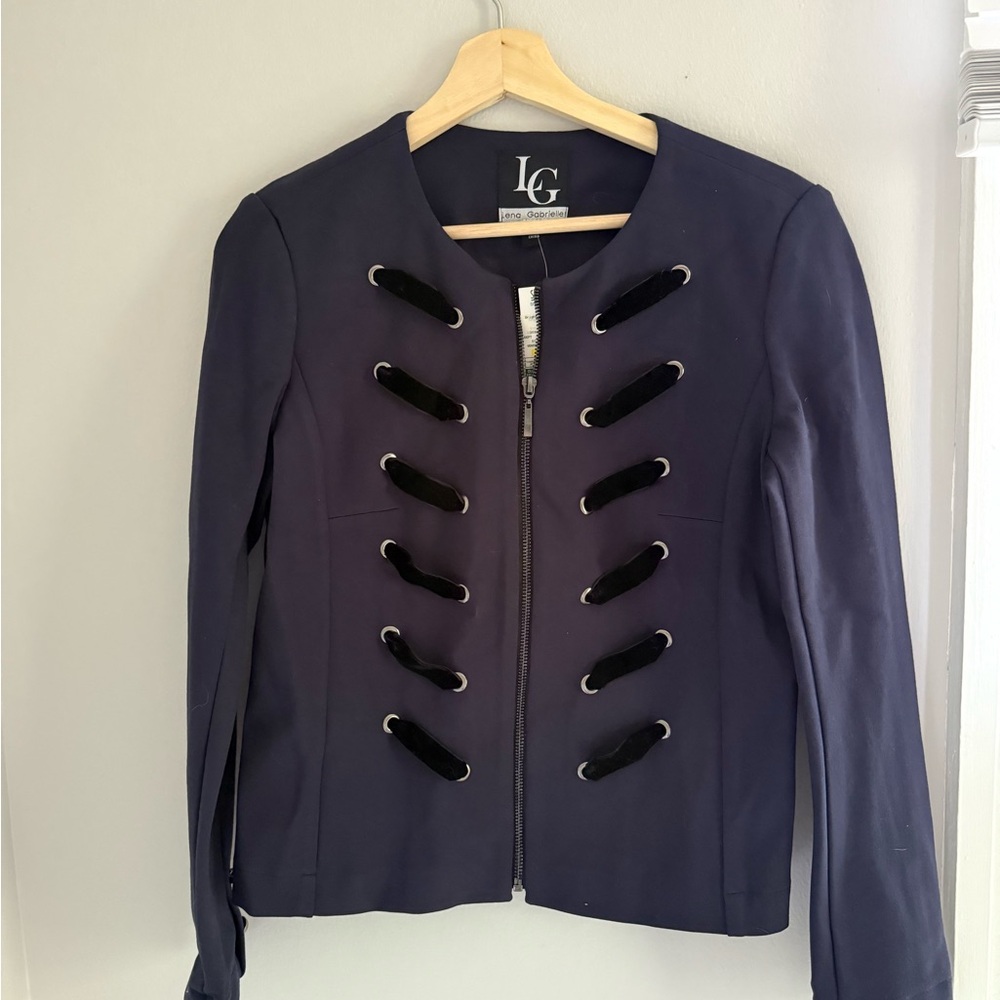 NWT Lena Gabrielle Women's Navy Military-Inspired Blazer